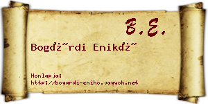 Bogárdi Enikő névjegykártya